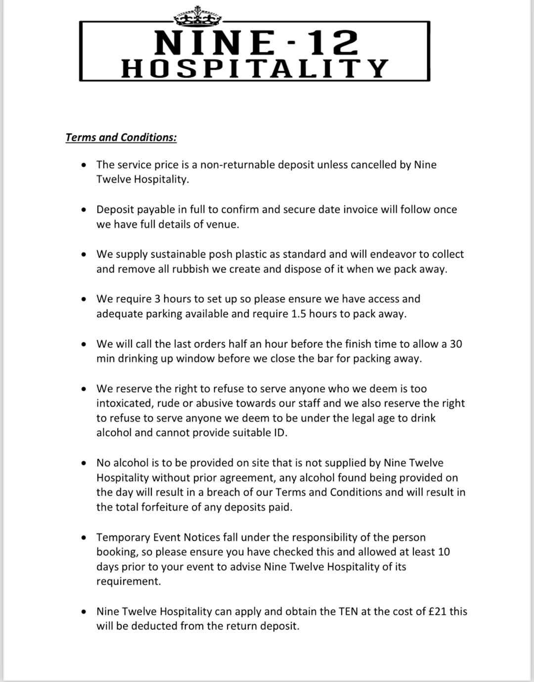 Nine Twelve Hospitality - Mobile Bar - Book on Togather