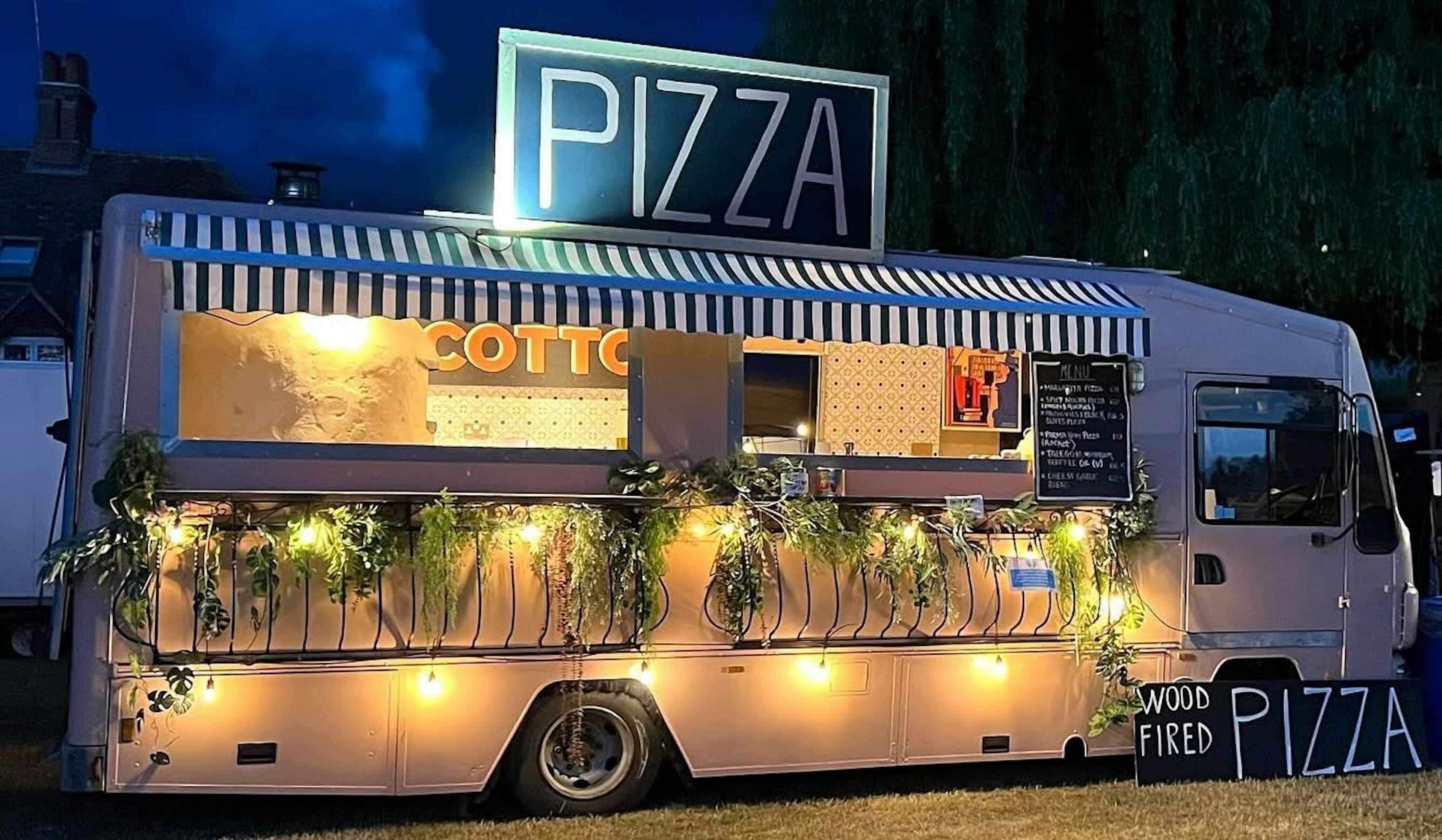 Pink pasta pizza truck