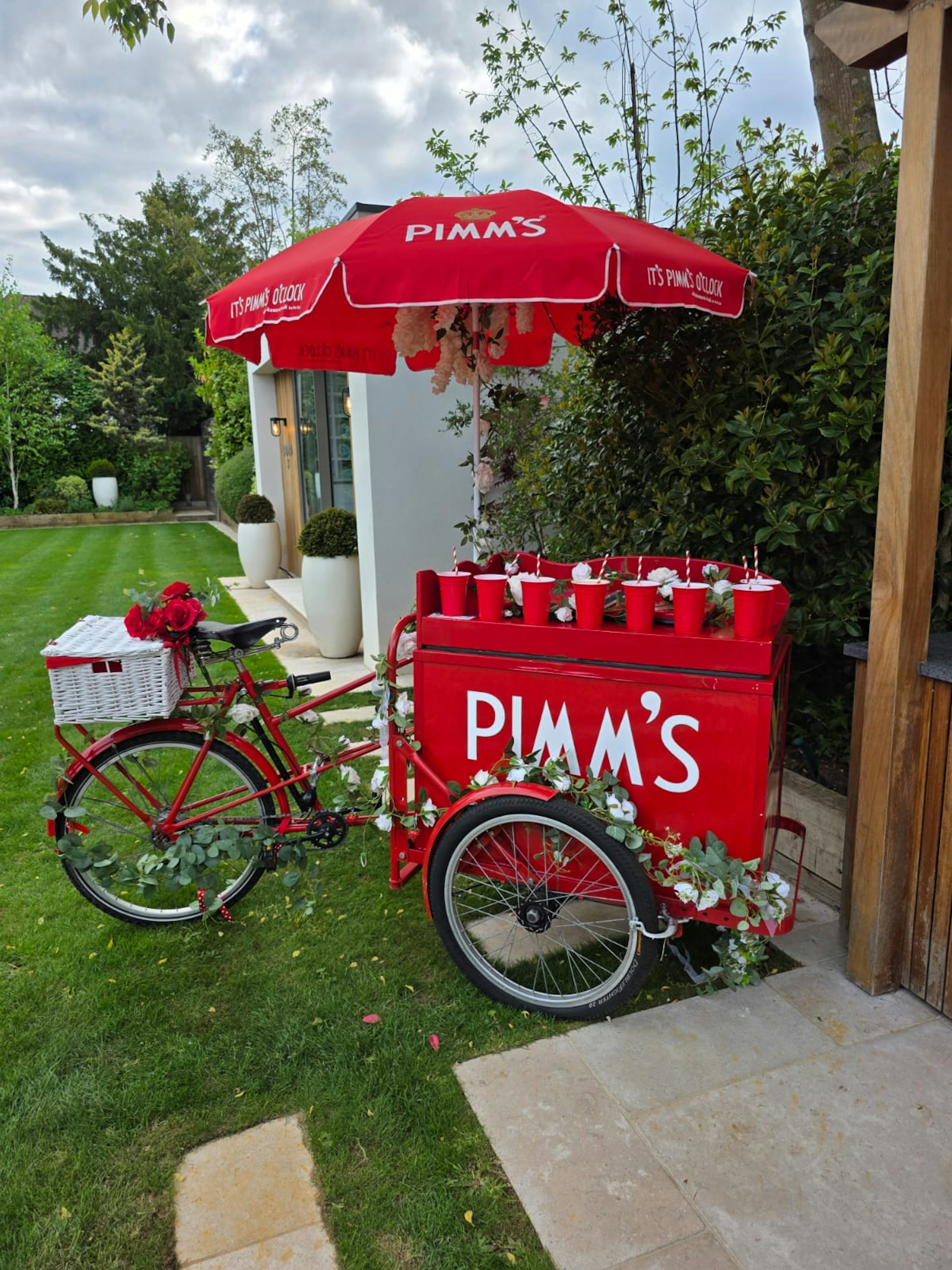 Rose Pimms Bicycle and Pop Up Van Bar